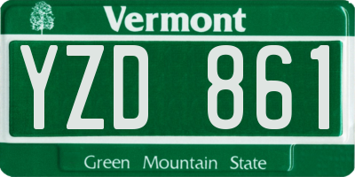 VT license plate YZD861