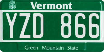 VT license plate YZD866