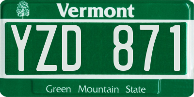 VT license plate YZD871