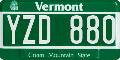VT license plate YZD880