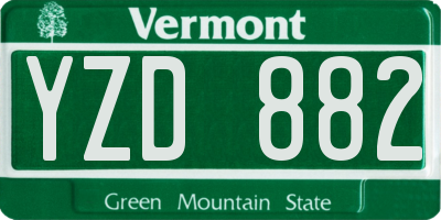 VT license plate YZD882