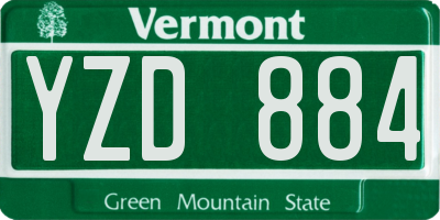 VT license plate YZD884