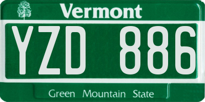 VT license plate YZD886