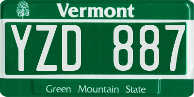 VT license plate YZD887