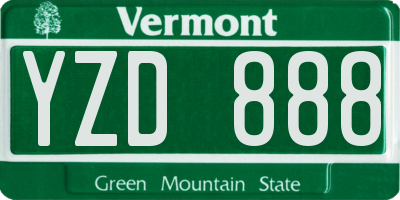 VT license plate YZD888