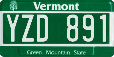 VT license plate YZD891