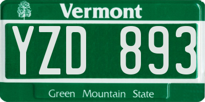 VT license plate YZD893