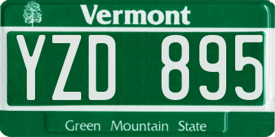 VT license plate YZD895