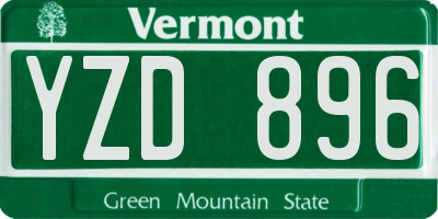VT license plate YZD896