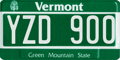 VT license plate YZD900