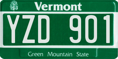 VT license plate YZD901