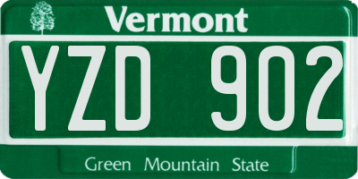 VT license plate YZD902