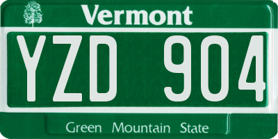 VT license plate YZD904