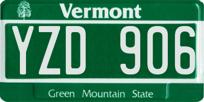 VT license plate YZD906
