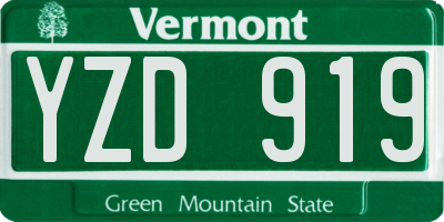 VT license plate YZD919