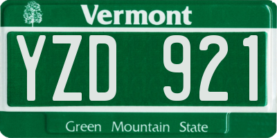 VT license plate YZD921