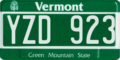 VT license plate YZD923