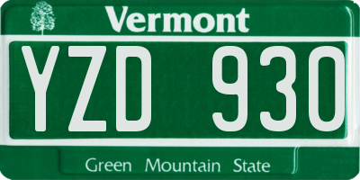 VT license plate YZD930