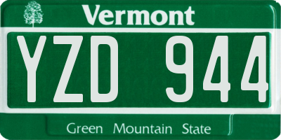 VT license plate YZD944