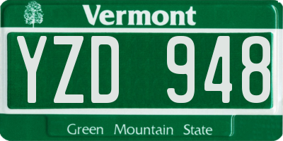 VT license plate YZD948