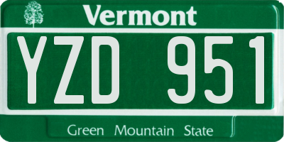 VT license plate YZD951