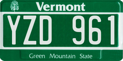 VT license plate YZD961