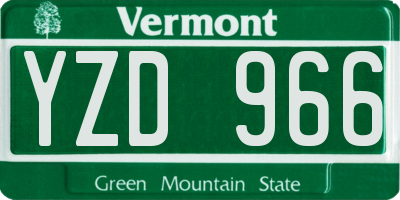 VT license plate YZD966