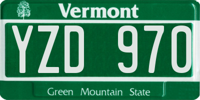 VT license plate YZD970