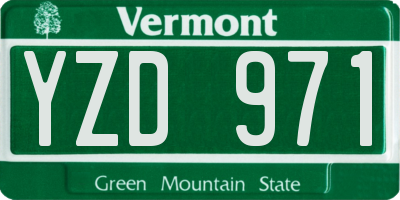 VT license plate YZD971