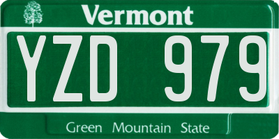 VT license plate YZD979
