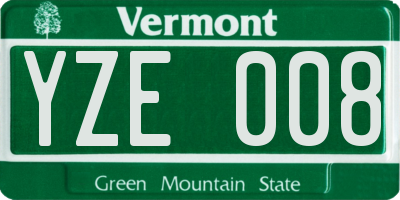 VT license plate YZE008