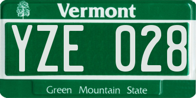 VT license plate YZE028