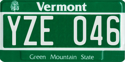 VT license plate YZE046