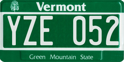 VT license plate YZE052