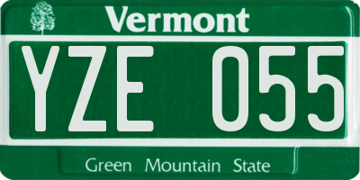 VT license plate YZE055
