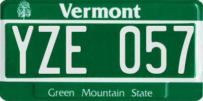 VT license plate YZE057