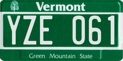 VT license plate YZE061
