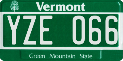 VT license plate YZE066