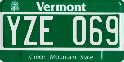 VT license plate YZE069