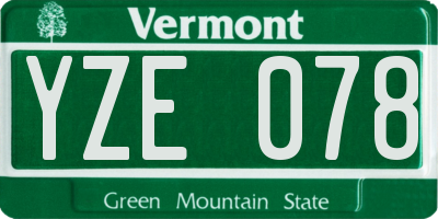 VT license plate YZE078