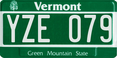 VT license plate YZE079