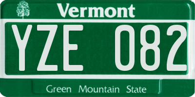VT license plate YZE082