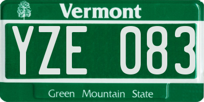 VT license plate YZE083