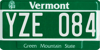 VT license plate YZE084