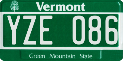 VT license plate YZE086