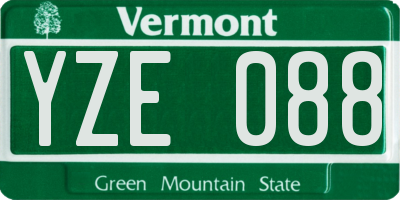 VT license plate YZE088