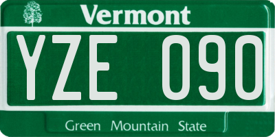 VT license plate YZE090