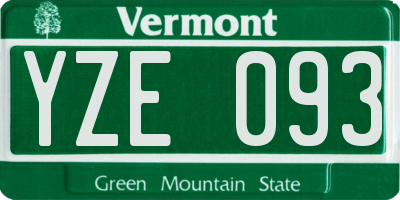 VT license plate YZE093