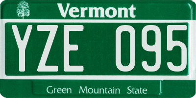 VT license plate YZE095
