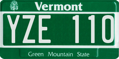 VT license plate YZE110
